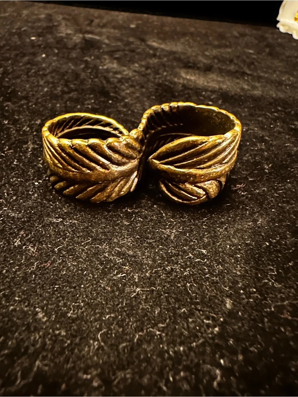 Vintage Style Gold Leaf Double Band Ring